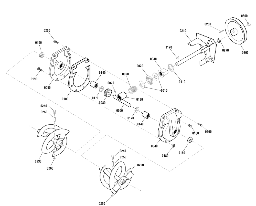 Auger Drive Group Diagram and Parts List for 1695725 2009 Briggs and Stratton Snow Blower